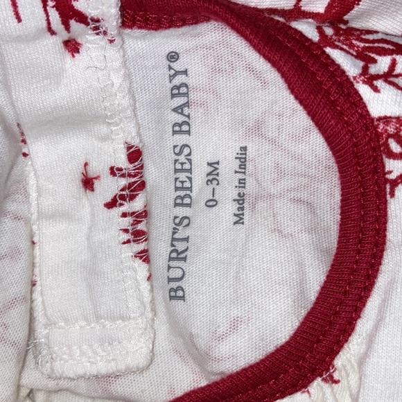Burts bees baby red snowflake romper 0/3m - Picture 6 of 7